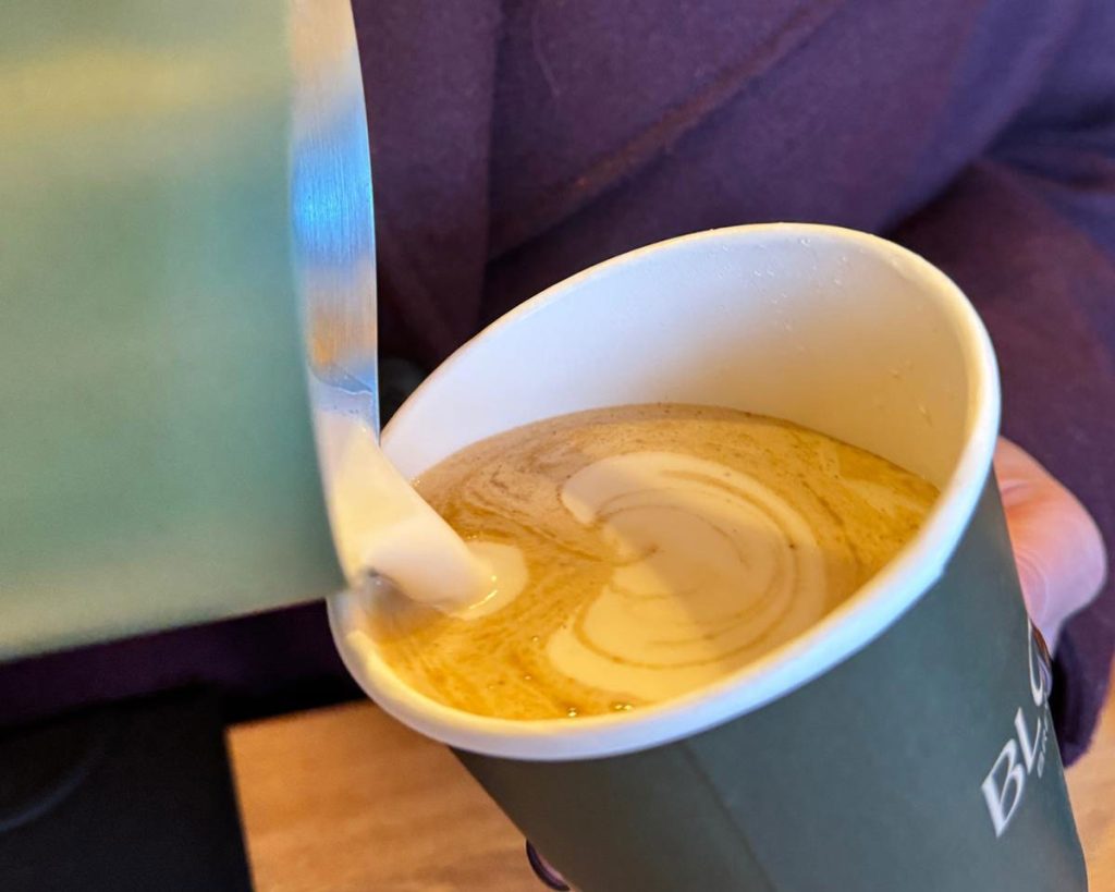 blooms coffee bar in leeds coffee poured